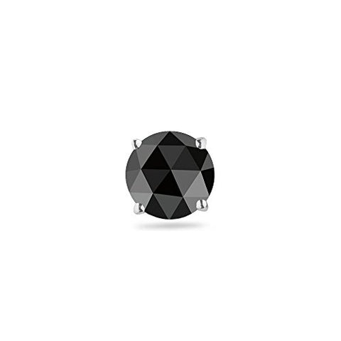 3/8 (0.35-0.45) Cts of 4.40-5.40 mm Black Diamond Mens Stud Earring in 18K White Gold