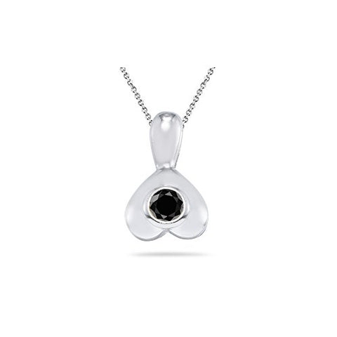 0.30 Cts AA Black Diamond Pendant in Silver