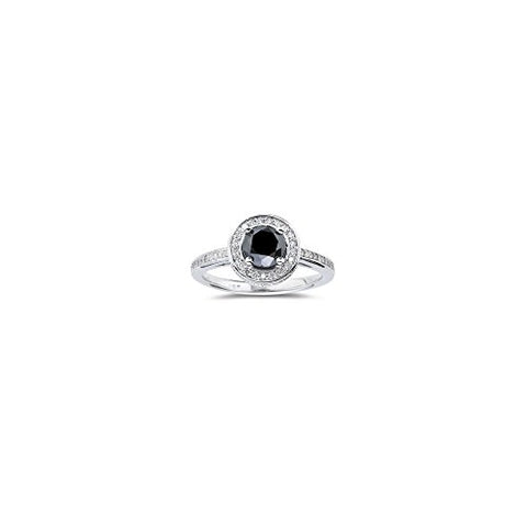 2.00 Cts Black & White Diamond Ring in 14K White Gold
