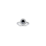 2.00 Cts Black & White Diamond Ring in 14K White Gold