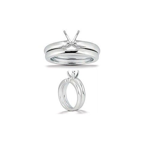 Comfort Fit Matching Ring Setting in 18K White Gold-6.0