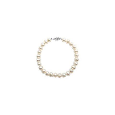 5.0 mm Freshwater Cultured Pearl Bracelet in 14K White Gold
