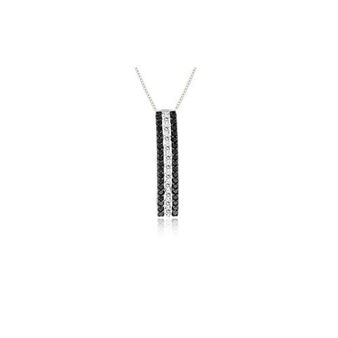 1/4 (0.21-0.27) Cts Black & White Diamond Pendant in 14K White Gold