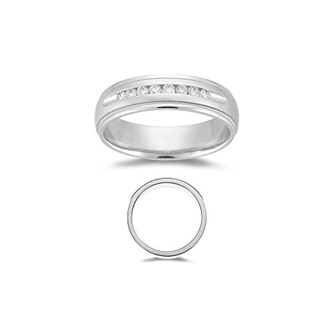 Mens Wedding Band - 1/2 (0.46-0.55) Ct Diamond Wedding Band-7.0