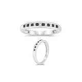 0.30 Cts Black & White Diamond Ring in 10K White Gold