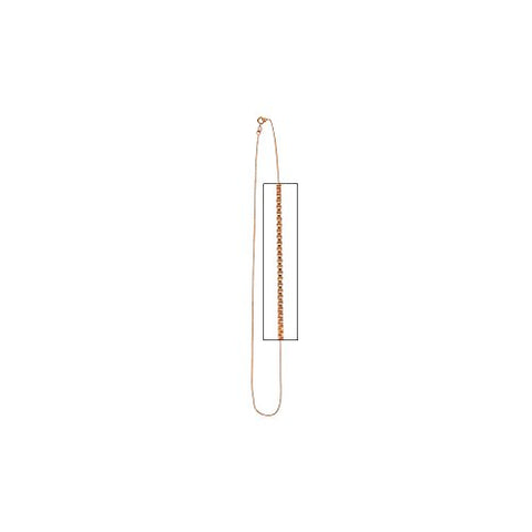 Box Chain in Sterling Silver with Pink Vermeil - 18 inches