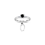 2/3 (0.62-0.70) Cts Black & White Diamond Ring in 14K White Gold