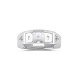 0.02 Cts Black Diamond Dad Ring in Silver