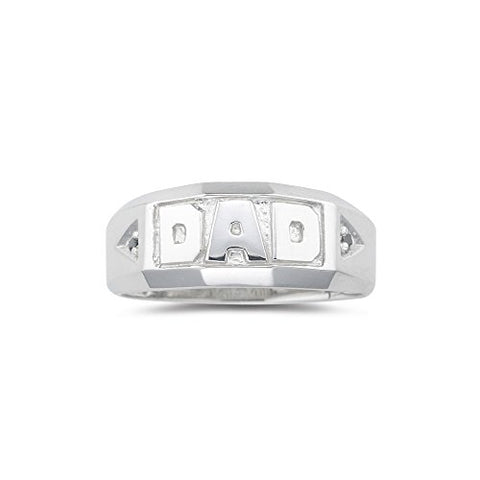 0.02 Cts Black Diamond Dad Ring in Silver