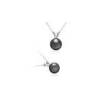 Gift For Her - 8.5-8.9 mm Tahitian Cultured Pearl Pendant in 18K White Gold