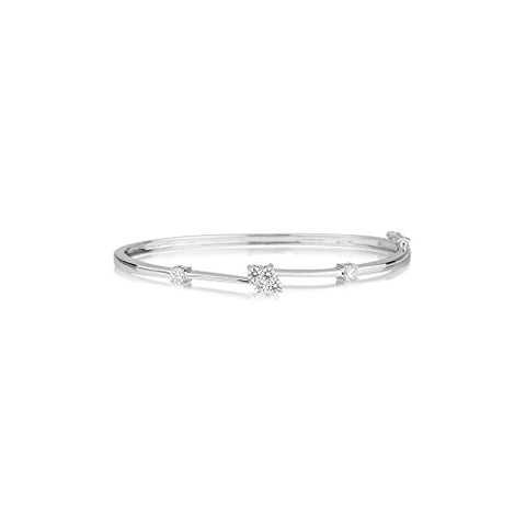 0.55-0.60 Cts SI2-I1 clarity & I-J color Diamond Bangle Bracelet in 18K White Gold