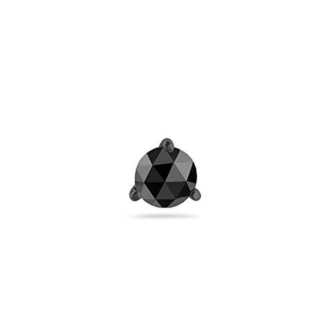 3/8 (0.35-0.45) Cts of 4.40-5.40 mm AAA Round Rose cut Black Diamond Men's Stud Earrings in 14K Blackened White Gold