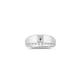 0.01 Ct Black Diamond Men's Rolex Ring in Silver