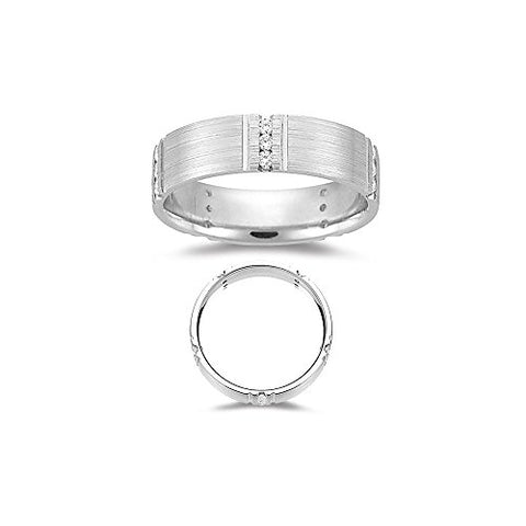 Mens Wedding Band - 1/4 (0.21-0.27) Ct Diamond Wedding Band-9.5