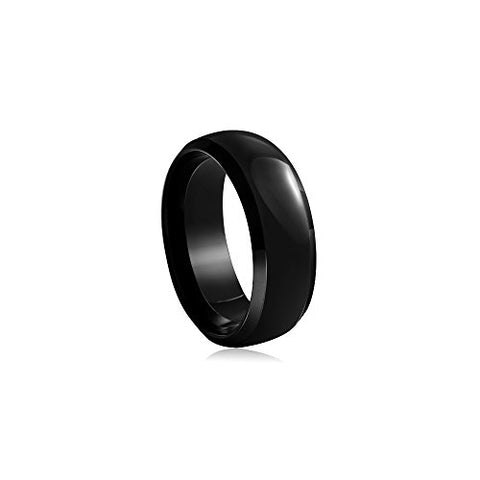 8 mm Black Tungsten Wedding Band-9.0