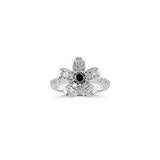 0.73 Cts Black & White Diamond Ring in 14K White Gold-7.0