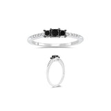 1/2 (0.46-0.55) Cts Black & White Diamond Ring in 10K White Gold