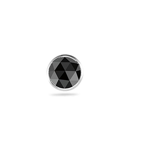 0.43-0.52 Cts Black Diamond Mens Stud Earring in 18K White Gold