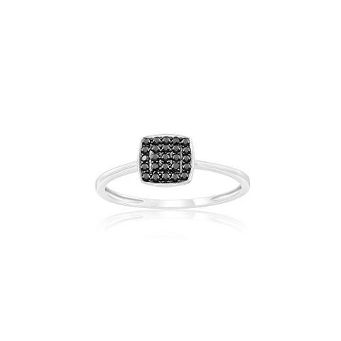 1/4 (0.21-0.27) Cts Black Diamond Ring in 10K White Gold