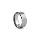 8 mm Brushed and Satin Polished Finish Flat Tungsten Wedding Band