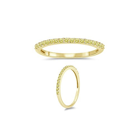 1/5 (0.18-0.25) Cts Yellow Diamond Ring in 10K Yellow Gold