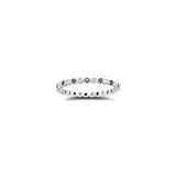 0.40 Cts Black & White Diamond Eternity Ring in 18K White Gold
