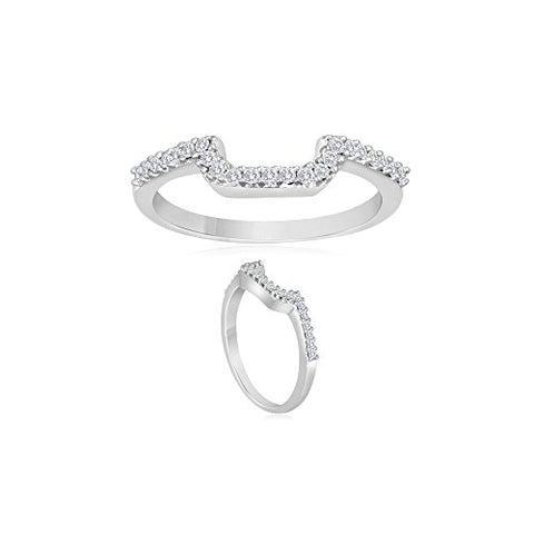 0.18-0.23 Cts SI2-I1 clarity & I-J color Round Diamond Wedding Ring in 14K White Gold-7.0