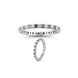 1.05 Cts Black & White Diamond Eternity Ring in 14K White Gold
