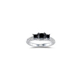 1.91 Cts Black & White Diamond Ring in 14K White Gold