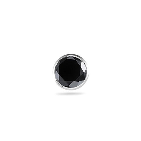 0.43-0.52 Cts Black Diamond Mens Stud Earring in 18K White Gold