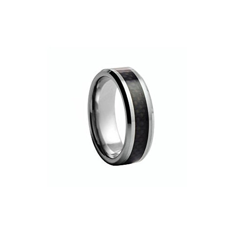 8 mm Carbon Fiber Tungsten Wedding Ring-11.0