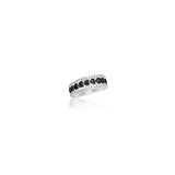 0.02 Cts Black Diamond Ring in Silver with Black Rhodium