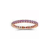 0.68 Cts Pink Sapphire Eternity Ring in 14K Pink Gold