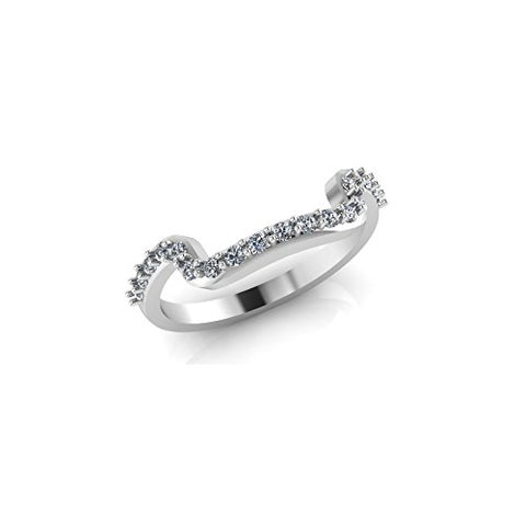 0.15-0.20 Cts SI2-I1 clarity & I-J color Diamond Wedding Ring in 14K White Gold-6.5