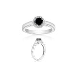 0.60 Cts Black & White Diamond Ring in Silver