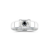 0.40 Cts Black Diamond Men's Ring in Silver