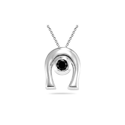 0.30 Cts AA Black Diamond Pendant in Silver
